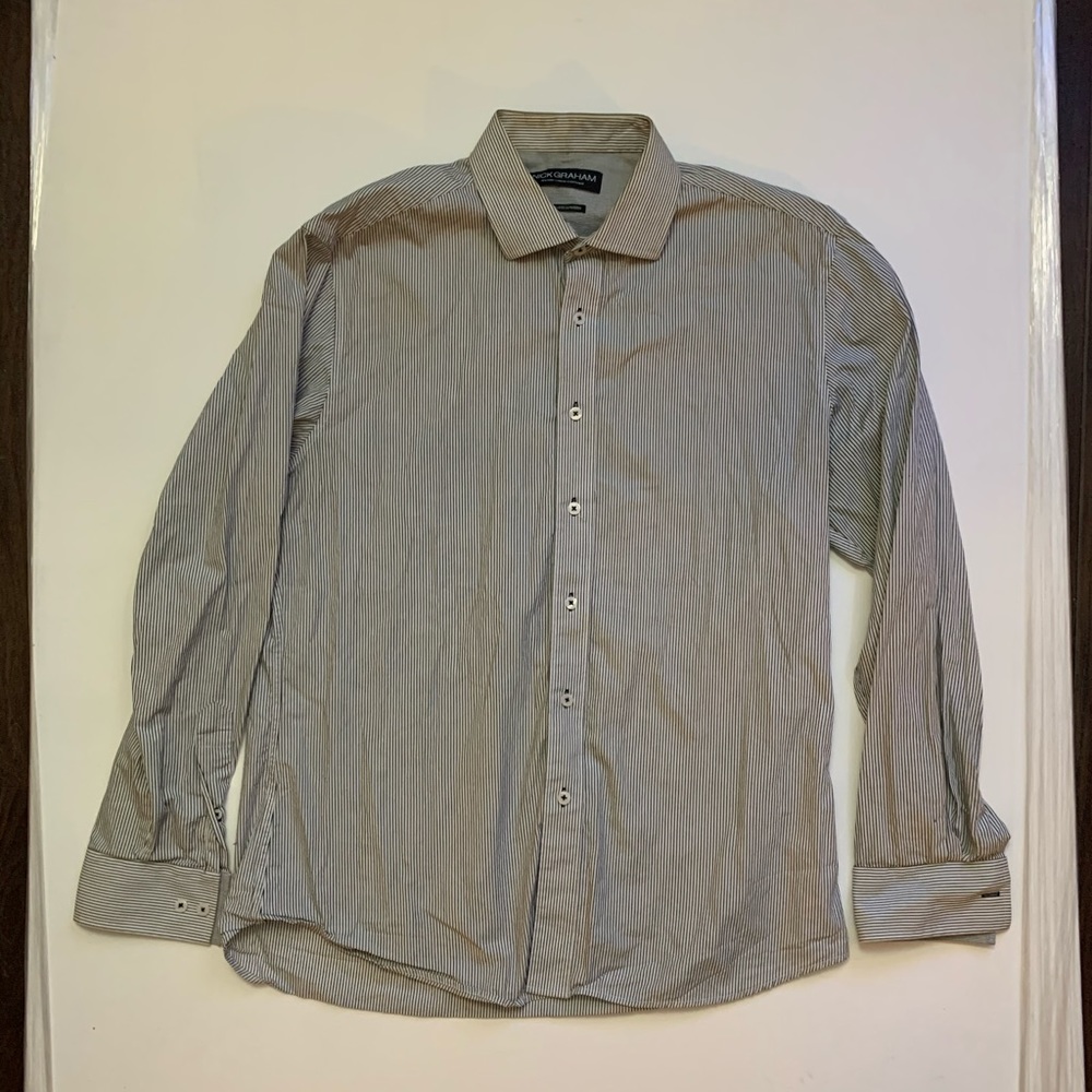 stripped button down shirt